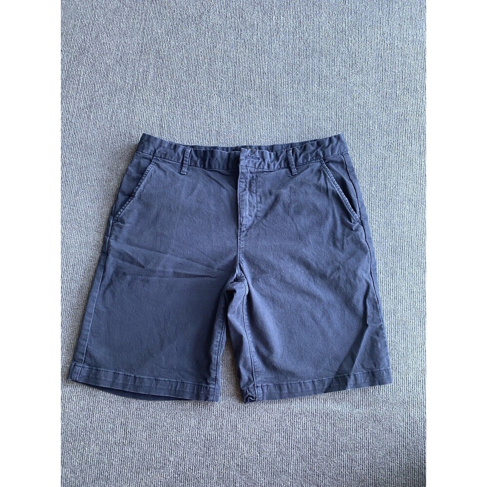 Paige Mens Steel Blue Cotton Blend Chino Shorts Sz 34- 9” Summer Outdoor